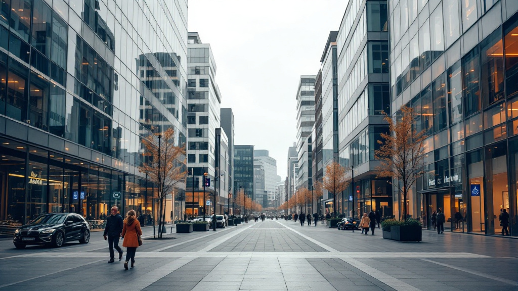 Sfeerbeeld: modern stadscentrum